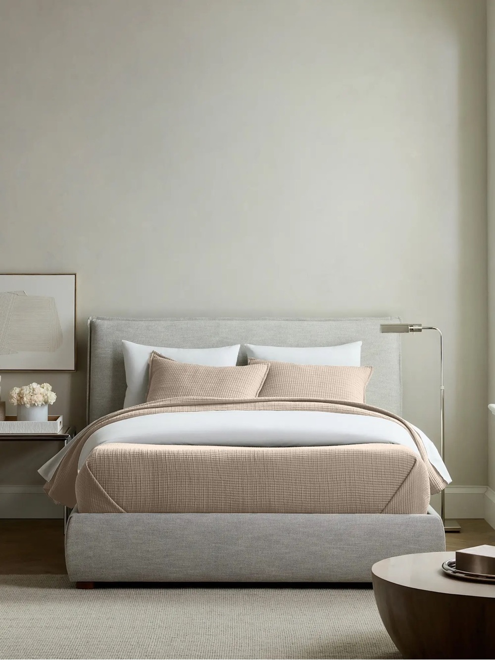 New Quince Organic Ribbed Cotton Coverlet Set King/CalKing MSRP $154 - Sand
